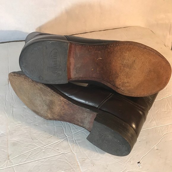 Justin Boots 3132 Roper Cowboy Brown Leather Western Sz 10 B EUC Southwestern - Picture 5 of 9